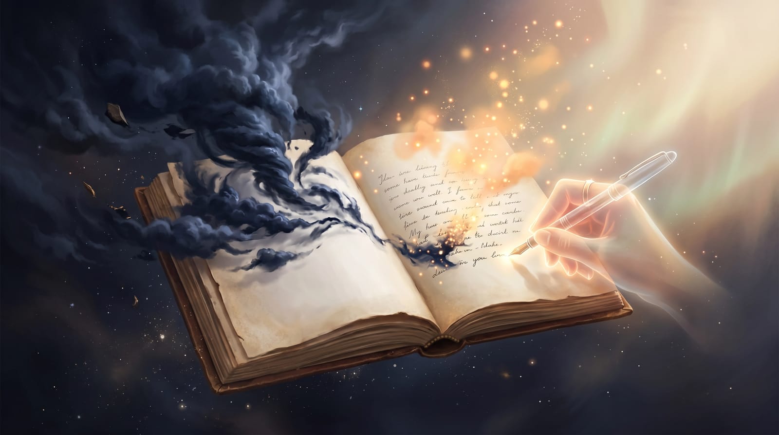 Journal transforming dark thoughts into light